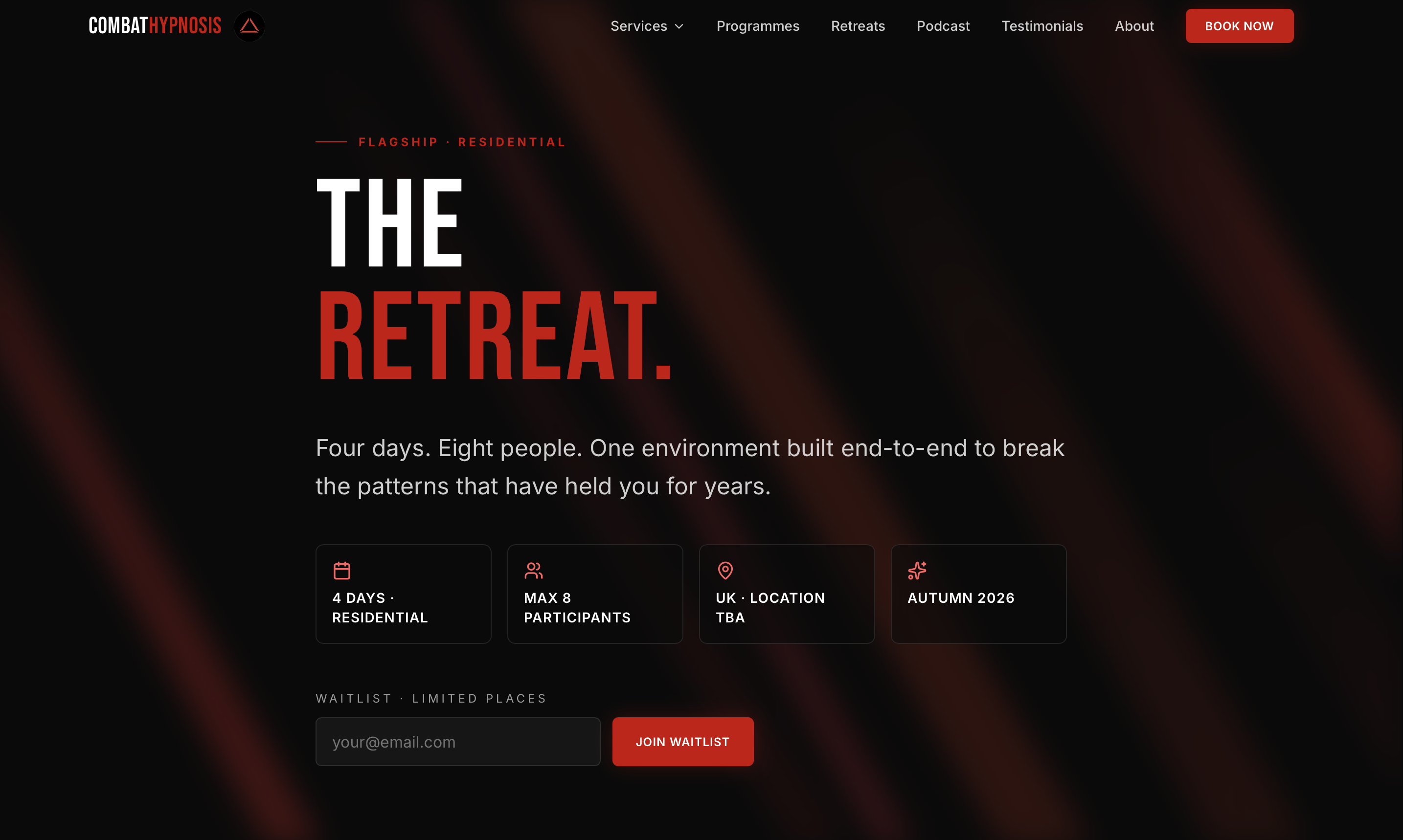 Combat Hypnosis — retreat section